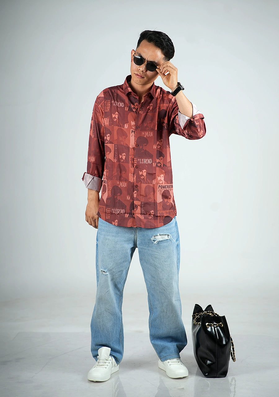 POWERSTAR - MAN, MYTH, LEGEND - BROWN SHIRT