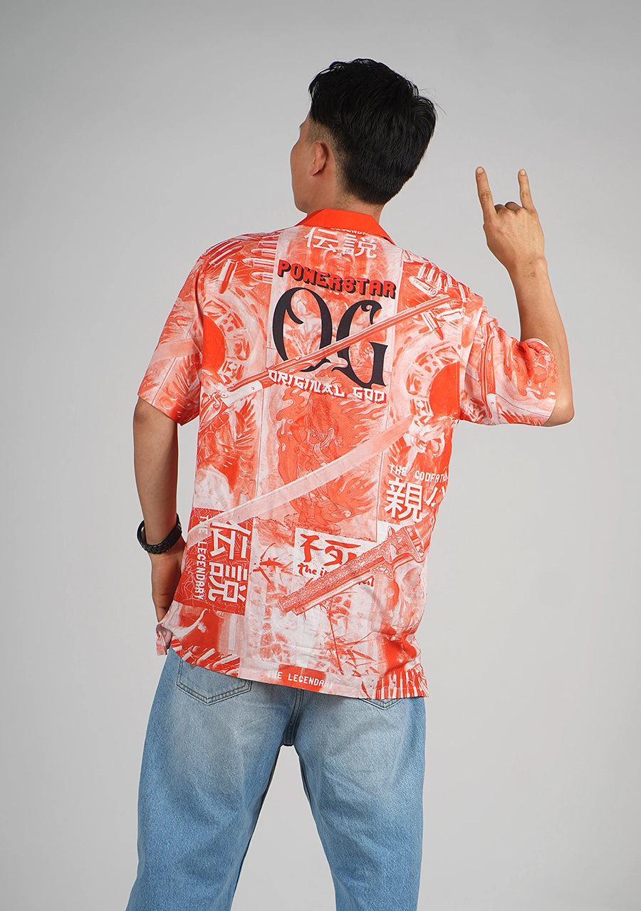 POWERSTAR - OG - RED VISCOSE SHIRT