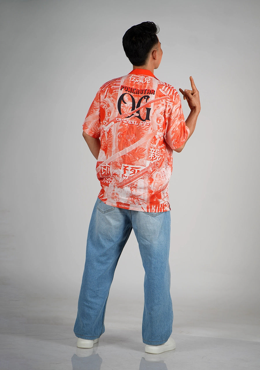 POWERSTAR - OG - RED VISCOSE SHIRT