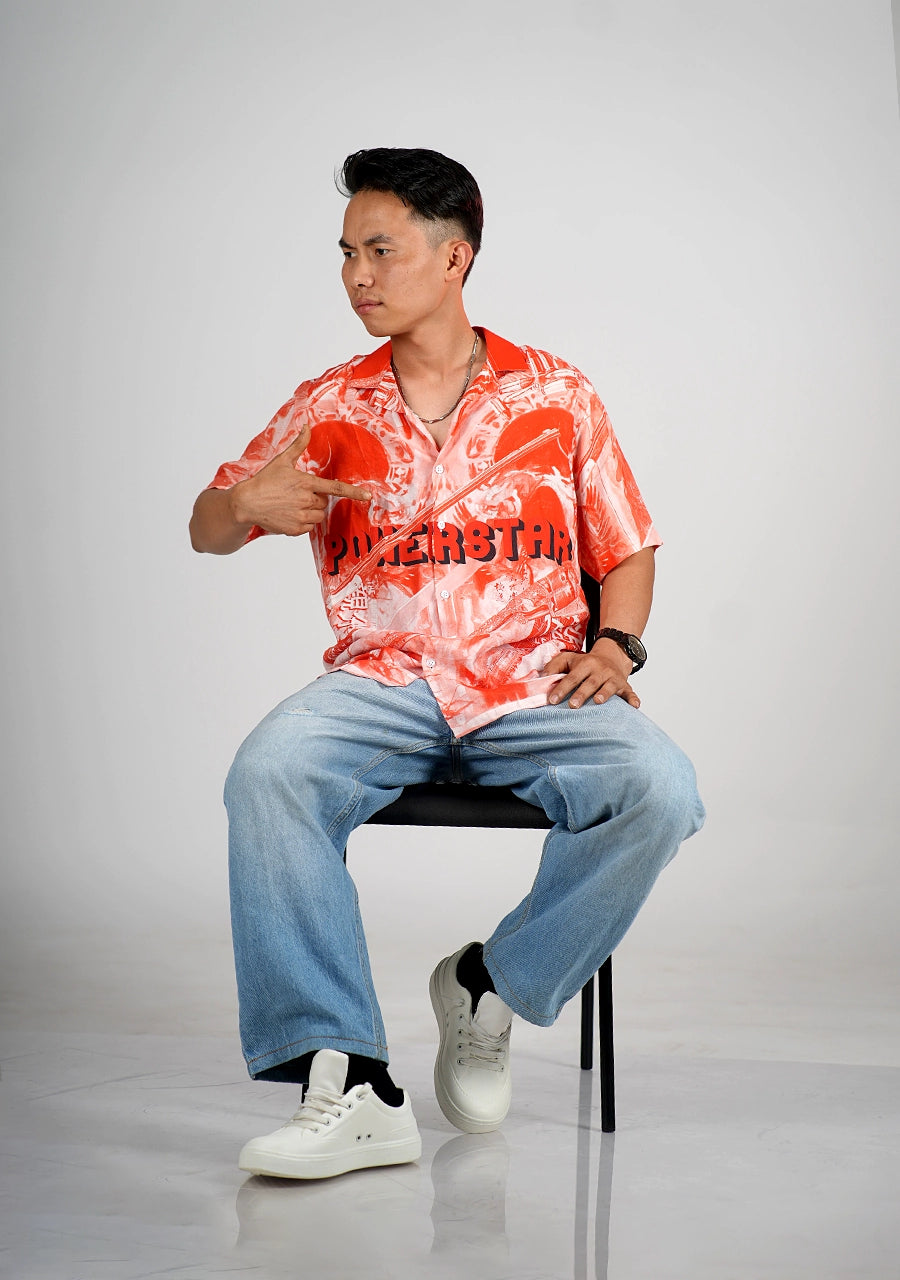 POWERSTAR - OG - RED VISCOSE SHIRT