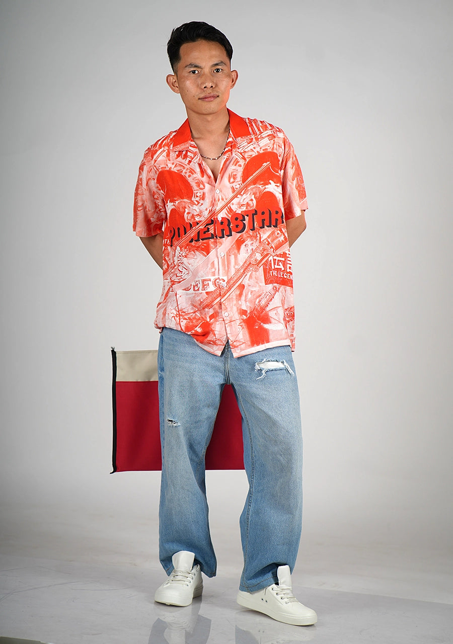 POWERSTAR - OG - RED VISCOSE SHIRT