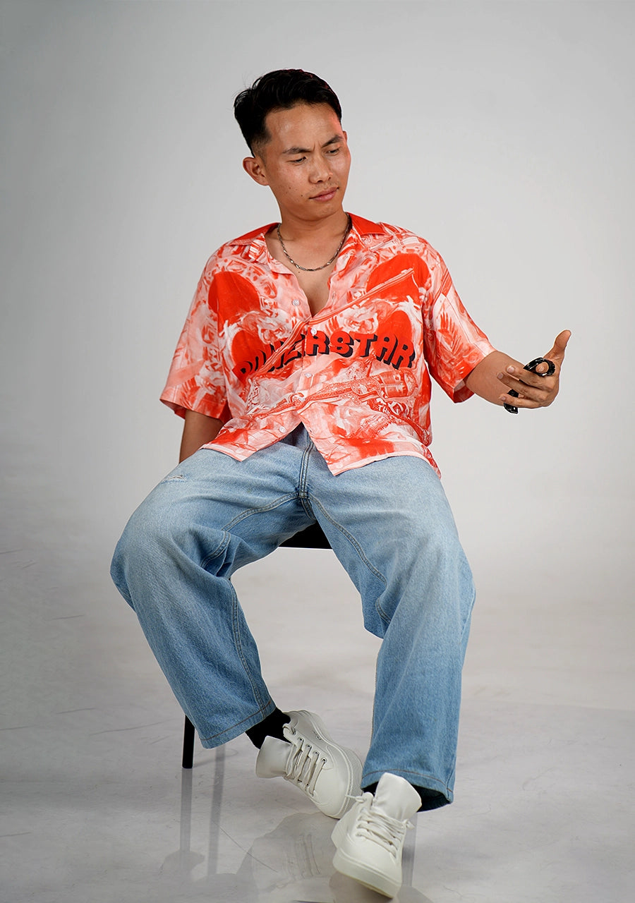 POWERSTAR - OG - RED VISCOSE SHIRT