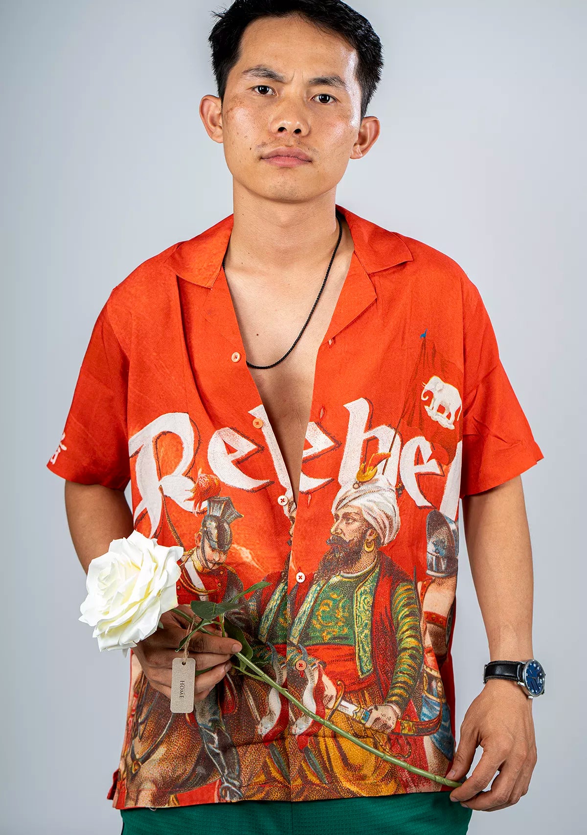 REBEL RED VISCOSE SHIRT